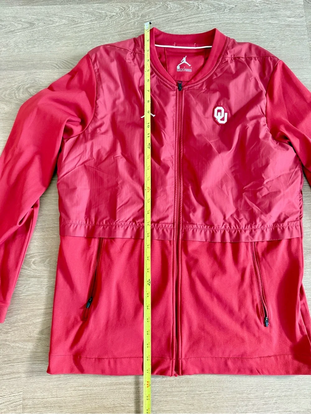 Nike Jordan BrandOklahomaSoonersOU Crimson Full ZipJacketBomberMen Size Large